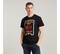 G Star Raw Mens G-Star RAW Multicolor Graphic T-Shirt - Black Cotton - Size 2XS