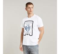 G Star Raw Mens G-Star RAW Multicolor Graphic T-Shirt - White Cotton - Size Small