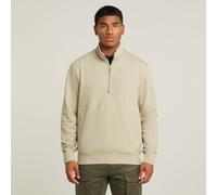 G Star Raw Mens G-Star RAW Nifous Half Zip Sweater - Beige Cotton - Size Large