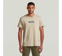 G Star Raw Mens G-Star RAW Old Skool Logo T-Shirt - Beige Cotton - Size X-Small