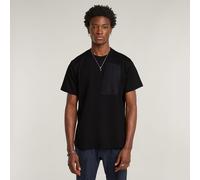 G Star Raw Mens G-Star RAW Outdoor Woven Pocket Loose T-Shirt - Black Cotton - Size Large