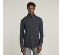 G Star Raw Mens G-Star RAW Overdyed Half Zip Tweeter - Black Cotton - Size 2XL