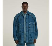 G Star Raw Mens G-Star RAW Oversized Chore Jacket - Navy Cotton - Size X-Large