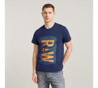 G Star Raw Mens G-Star RAW Painted RAW Graphic T-Shirt - Navy Cotton - Size Small