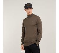 G Star Raw Mens G-Star RAW Premium Core Mock Neck Knitted Sweater - Brown - Size X-Small
