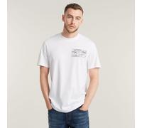 G Star Raw Mens G-Star RAW Topography Chest Graphic Slim T-Shirt - White Cotton - Size X-Small