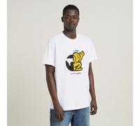 G Star Raw Mens G-Star RAW Unisex Figure Cartoon Loose T-Shirt - White Cotton - Size X-Small