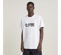 G Star Raw Mens G-Star RAW Unisex Line Script Loose T-Shirt - White Cotton - Size X-Large