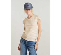 G-Star RAW Short Sleeve V-Neck T-Shirt Off White Stripe