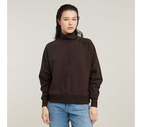 G Star Raw Womens G-Star RAW Asymmetric Button Mock Sweater - Brown Cotton - Size Small