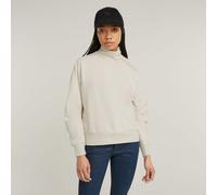 G Star Raw Womens G-Star RAW Asymmetric Button Mock Sweater - White Cotton - Size 2XS