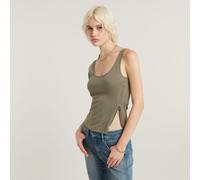 G Star Raw Womens G-Star RAW Asymmetrical Zip Top - Green Cotton - Size X-Large
