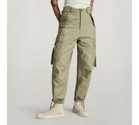 G Star Raw Womens G-Star RAW Cargo Cropped Drawcord Pants - Green Cotton - Size 27 (Waist)