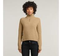 G Star Raw Womens G-Star RAW Chunky Knitted Skipper Sweater - White Wool - Size X-Large