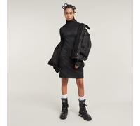 G Star Raw Womens G-Star RAW Coated Rib Dress - Black Cotton - Size X-Large