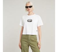 G Star Raw Womens G-Star RAW Cropped Logo Relaxed Top - White Cotton - Size Large