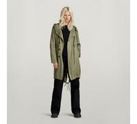 G Star Raw Womens G-Star RAW Fluid Fishtail Hooded Parka - Green Lyocell - Size Medium
