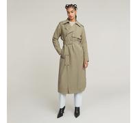 G Star Raw Womens G-Star RAW Fluid Trench Coat - Green viscose - Size Large