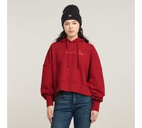 G Star Raw Womens G-Star RAW G-Script Oversized Hooded Sweater - Red Cotton - Size 2XS