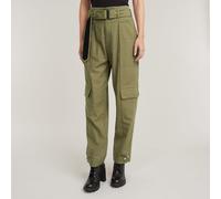G Star Raw Womens G-Star RAW High Paperbag Pants - Green Cotton - Size 27 (Waist)
