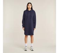 G Star Raw Womens G-Star RAW Logo Hooded Sweater Dress - Navy Cotton - Size Medium