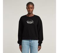 G Star Raw Womens G-Star RAW Logo Loose Sweater - Black Cotton - Size X-Small