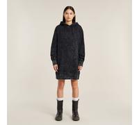G Star Raw Womens G-Star RAW Loose Overdyed Hooded Sweater Dress - Black Cotton - Size X-Small
