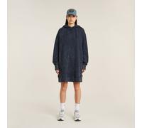 G Star Raw Womens G-Star RAW Loose Overdyed Hooded Sweater Dress - Navy Cotton - Size Large