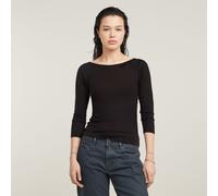 G Star Raw Womens G-Star RAW Low Back Slim 34 Sleeve Top - Black Lyocell - Size X-Small