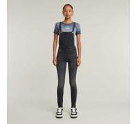 G Star Raw Womens G-Star RAW Lynn High Waist Skinny Overall - Grey Cotton - Size 30 (Waist)