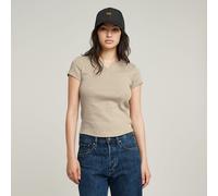 G Star Raw Womens G-Star RAW Micro Placket Slim Top - Beige Cotton - Size Medium
