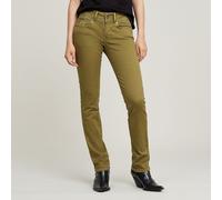 G Star Raw Womens G-Star RAW Midge Slim Straight Chino - Green Cotton - Size 24W/30L