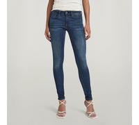 G Star Raw Womens G-Star RAW Midge Zip Mid-Waist Skinny Jeans - Blue Cotton - Size 23W/32L