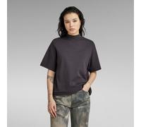 G Star Raw Womens G-Star RAW Moto Logo Mock Top - Grey Cotton - Size X-Small