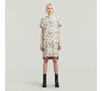 G Star Raw Womens G-Star RAW Printed Loose T-Shirt Dress - White Cotton - Size X-Small