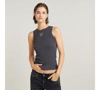 G Star Raw Womens G-Star RAW Racerback Ribbed Slim Tank Top - Grey Cotton - Size Small