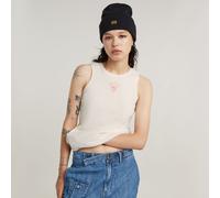 G Star Raw Womens G-Star RAW Racerback Ribbed Slim Tank Top - White Cotton - Size Large