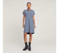 G Star Raw Womens G-Star RAW Seam Detail Polo Dress - Blue Cotton - Size Large
