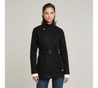 G Star Raw Womens G-Star RAW Short Trench Coat - Black Cotton - Size Small