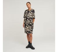G Star Raw Womens G-Star RAW Sprayed Letters Loose Dress - Multicolour Cotton - Size X-Small