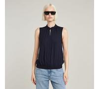 G Star Raw Womens G-Star RAW Stand Up Collar Top - Navy viscose - Size X-Small