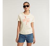 G Star Raw Womens G-Star RAW Summer Graphic Top - Beige Cotton - Size X-Large