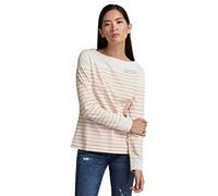 G-STAR RAW Women's Stripe Graphic Boat Top, Multicolour (milk/peach nougat D21239-C787-D102), XS