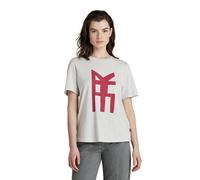 G-Star RAW, women's T-shirt, Big graphic rt wmn, cool gray, gray, S