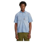 G-STAR Slanted Double Pocket Regular Short Sleeve Shirt L Blue