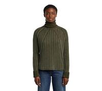 Washed Loose Turtle Knit - Green - Women XS