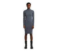 Washed Slim Rib Dress - Dark blue - Women XS