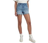 G Star Raw Womens G-Star RAW 3301 Ripped Shorts - Navy Cotton - Size 27 (Waist)