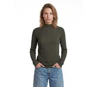 A Line Slim Rib Mock T-Shirt - Grey - Women L