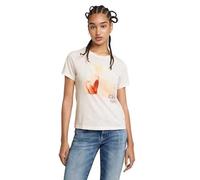 G-Star Women's Abstract Water Color Print Top, White (lt chalk D24643-4107-1284), S